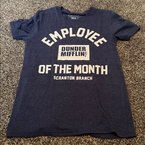 The Office “Employee of the Month” T-Shirt Blue Tee Top Funny TV Show Scranton